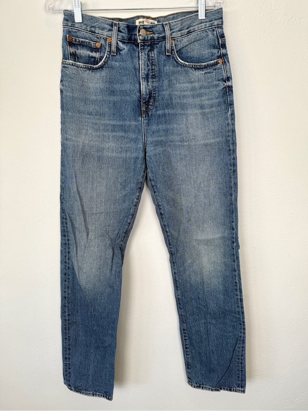 Rivet & Thread Size 26 High Rise Straight Leg Medium Wash Denim Jeans